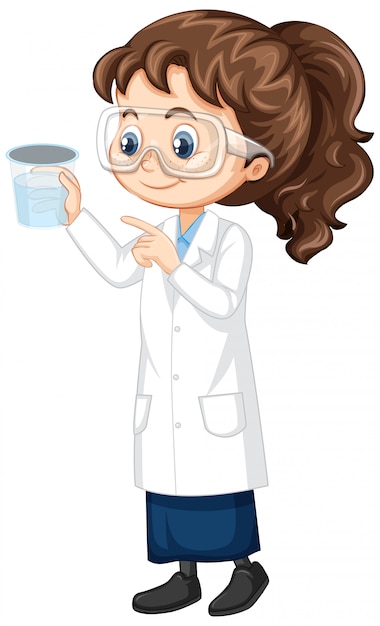 Free Vector | Girl in lab gown on white