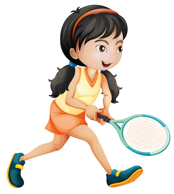 Free Vector | Girl playing tennis white background