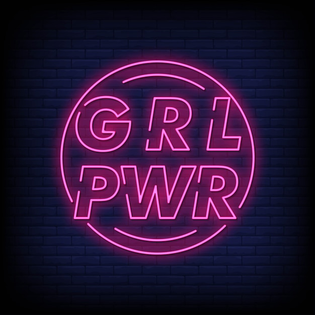 Premium Vector | Girl power neon sign