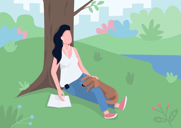 Download Free Girl Resting In Park Flat Color Vector Illustration Premium Vector Use our free logo maker to create a logo and build your brand. Put your logo on business cards, promotional products, or your website for brand visibility.