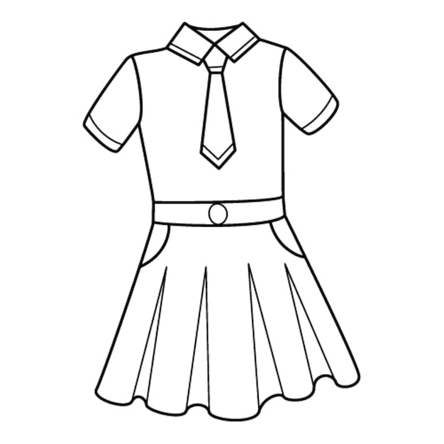 Premium Vector | Girl's school uniforms.a blouse with a tie and a skirt ...