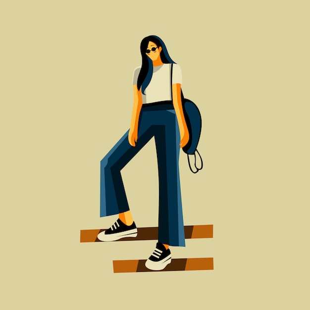 Premium Vector | Girl swag illustration