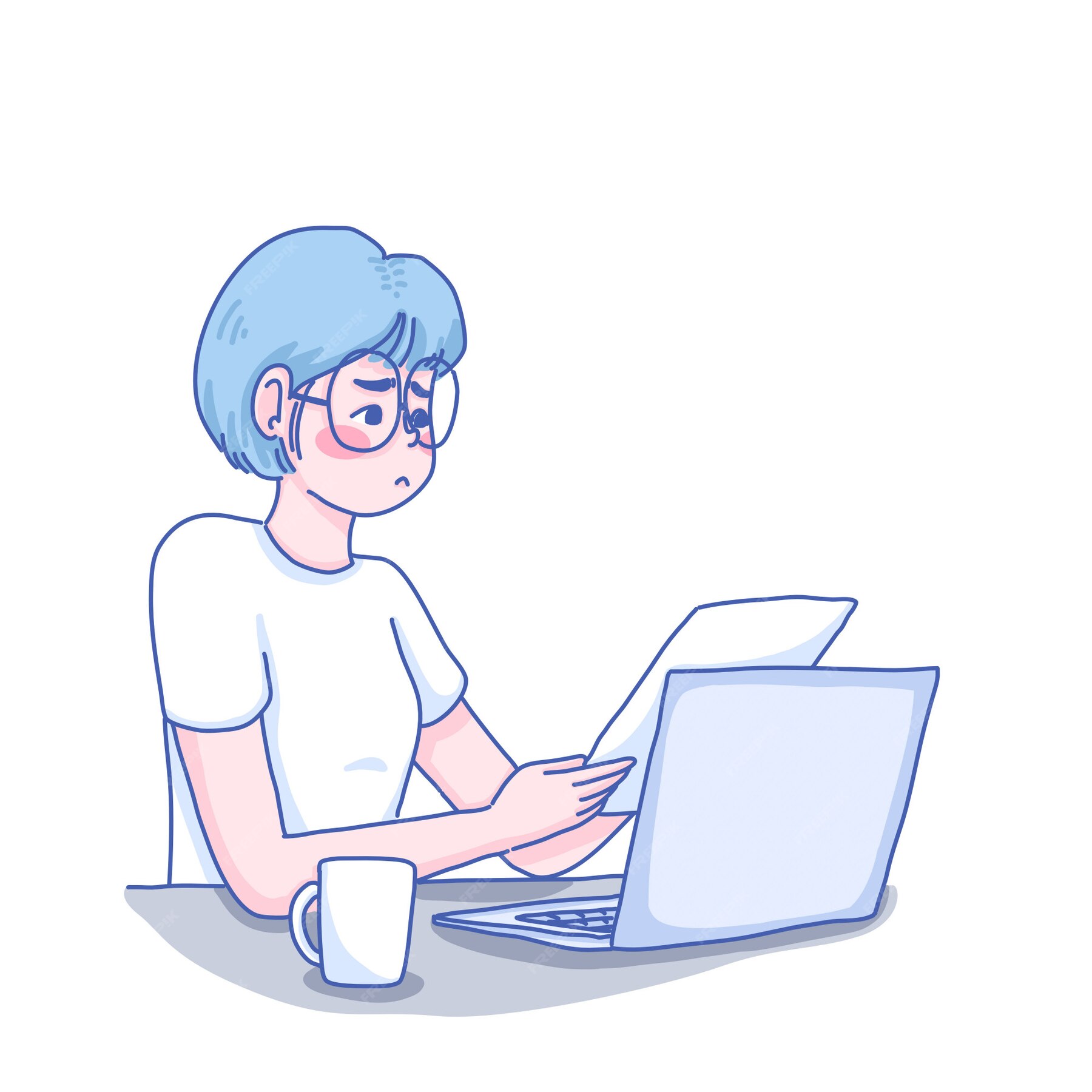 premium-vector-girl-working-hard