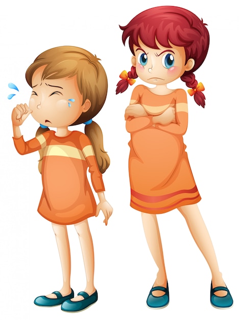 Download Girls crying and upset Vector | Free Download