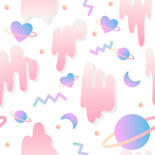 Download Girly love in space seamless background | Free Vector