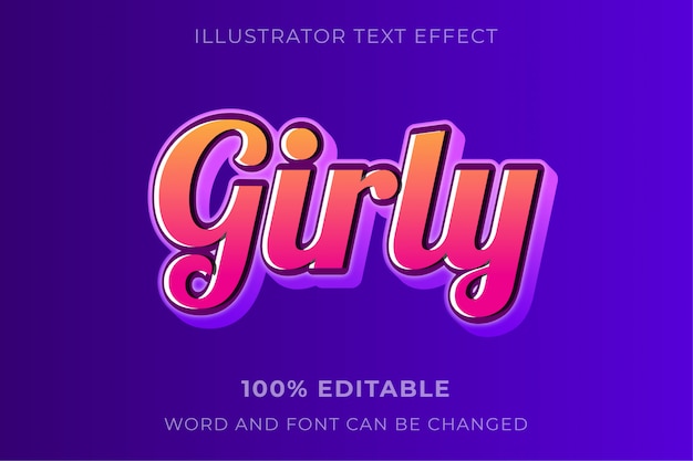 Premium Vector | Girly text effect