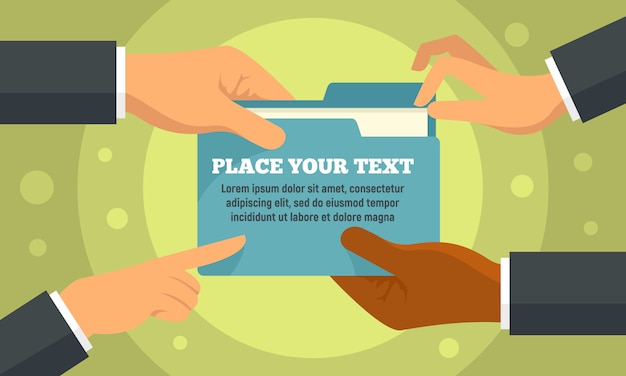 Give file folder banner, flat style Premium Vector