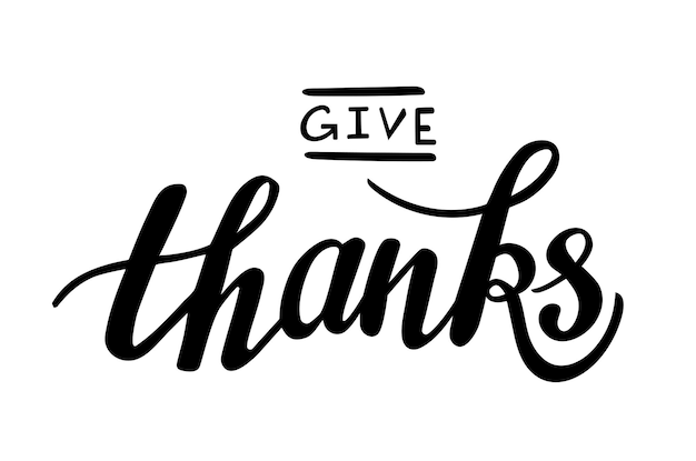 Premium Vector | Give thanks hand lettering for thanksgiving day