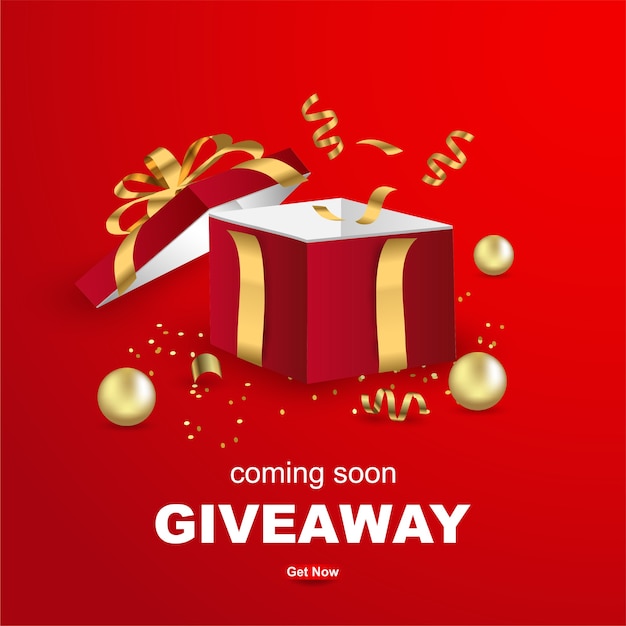 Premium Vector Giveaway Banner Template Design With Open T Box On