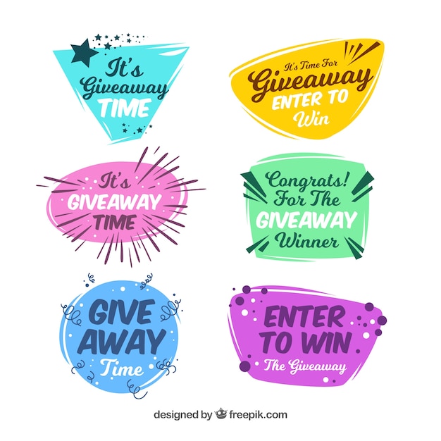Giveaway Lettering Collection For Contests Free Vector