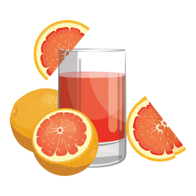 Premium Vector | A glass of fresh grapefruit juice. vitamin refreshing ...