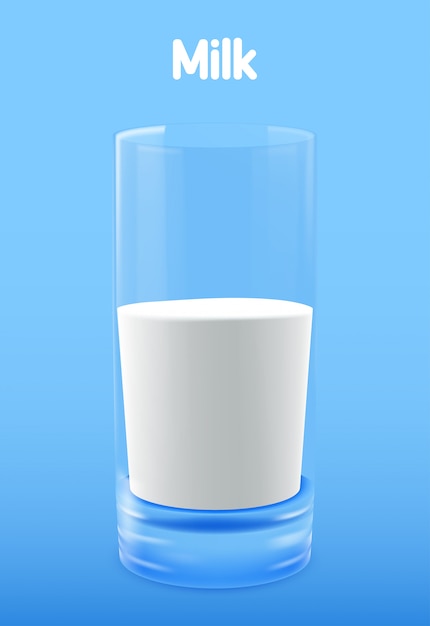 Download Glass of milk. illustration isolated Vector | Premium Download