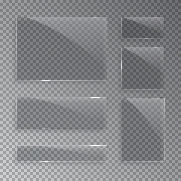 透明な背景に分離されたガラスプレート プレミアムベクター