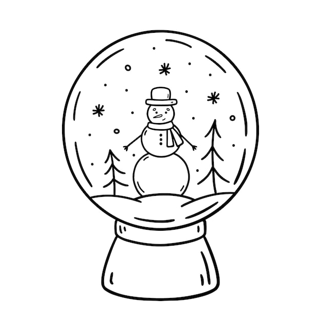 Premium Vector | Glass snow globe isolated on white background in ...