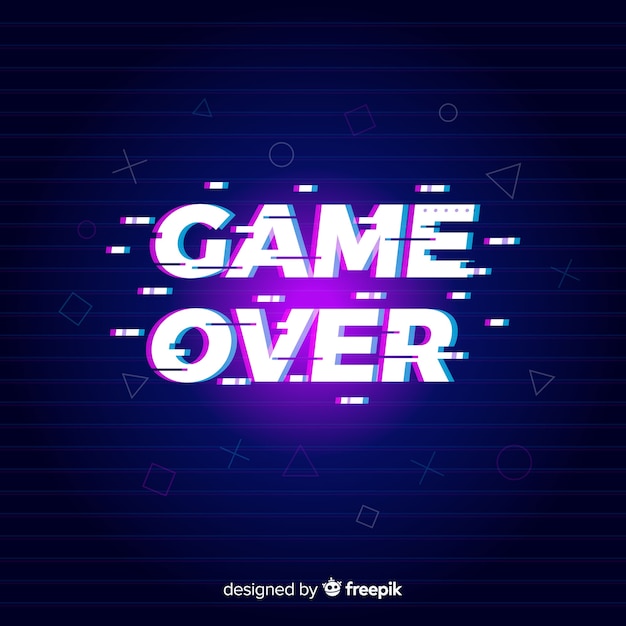  Glitch  game  over  background Vector Free Download