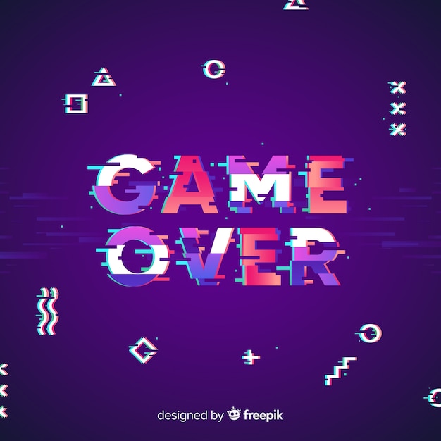  Glitch  game  over  background Vector Free Download