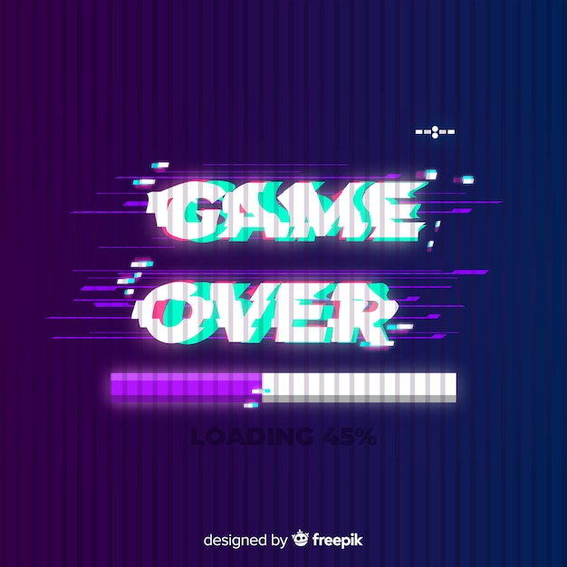  Glitch  game  over  background Vector Free Download