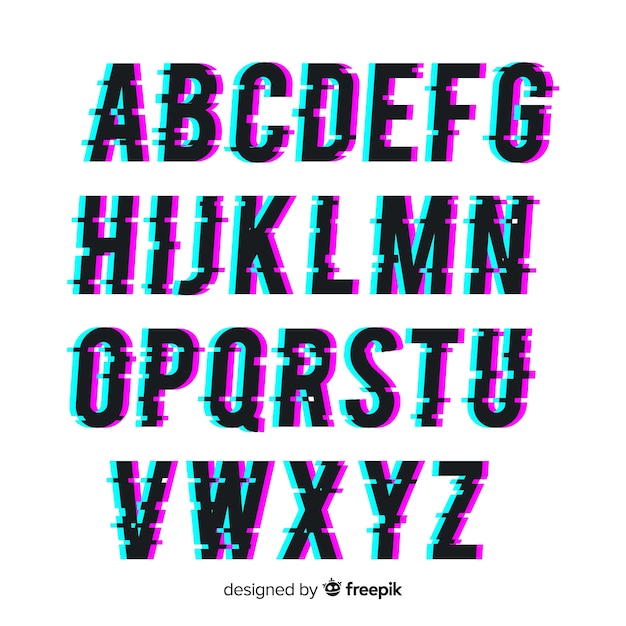 Premium Vector Glitch Typography