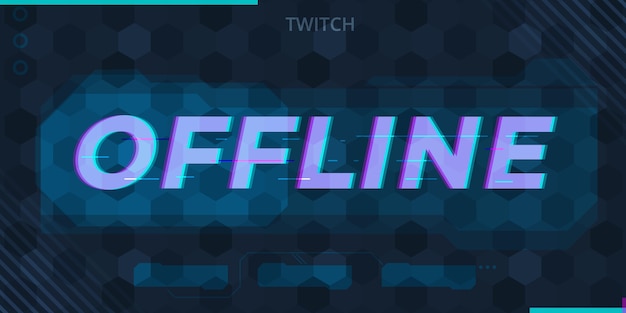 Glitched offline twitch banner gamer style | Free Vector