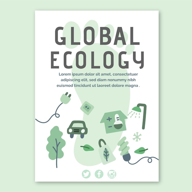 Free Vector Global Ecology Flyer Template