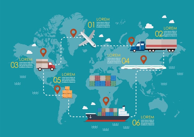 Premium Vector | Global logistics network