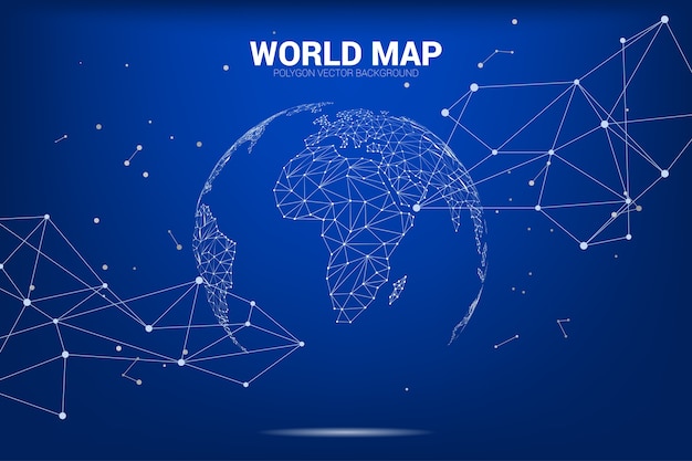 Download Globe 3d world map wireframe dot connect line polygon ...