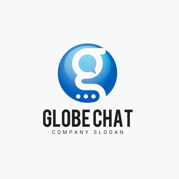 Download Free Globe Chat Logo Premium Vector Use our free logo maker to create a logo and build your brand. Put your logo on business cards, promotional products, or your website for brand visibility.