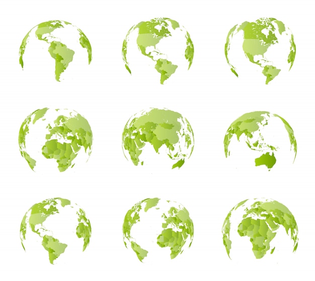 Download Globe, different sides view. all country borders on world ...