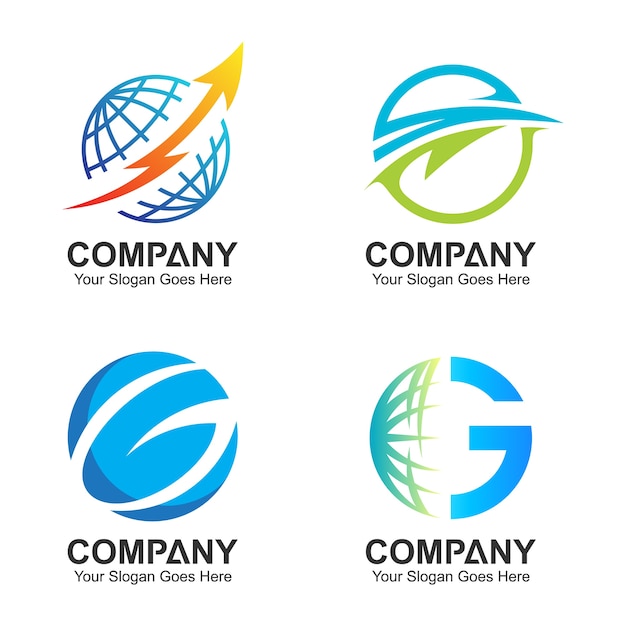 Premium Vector Globe Logo Template Global Icons World Logo Set