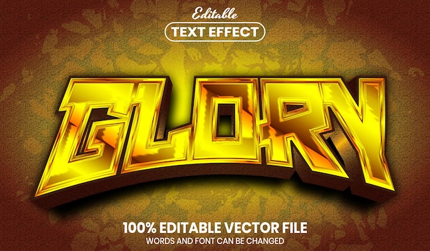 Premium Vector | Glory text, font style editable text effect