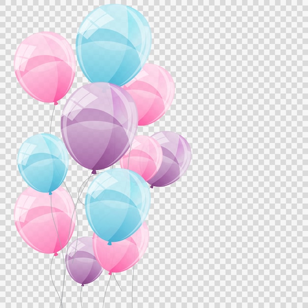 Premium Vector Glossy Helium Balloons Isolated