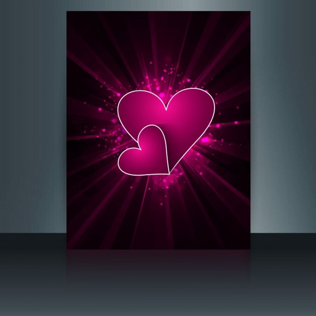 Download Glossy love card in color pink | Free Vector