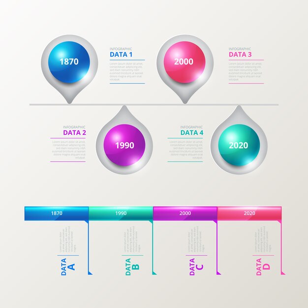 Free Vector | Glossy realistic timeline Infographic