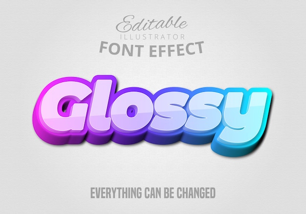 Download Glossy text, editable font effect | Premium Vector