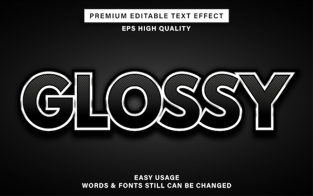 Glossy text effect | Premium Vector