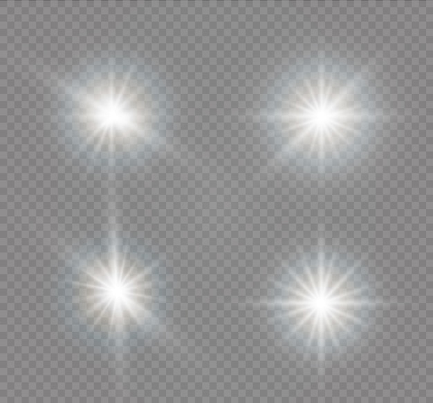 Premium Vector Glow Isolated White Transparent Light Effect Set