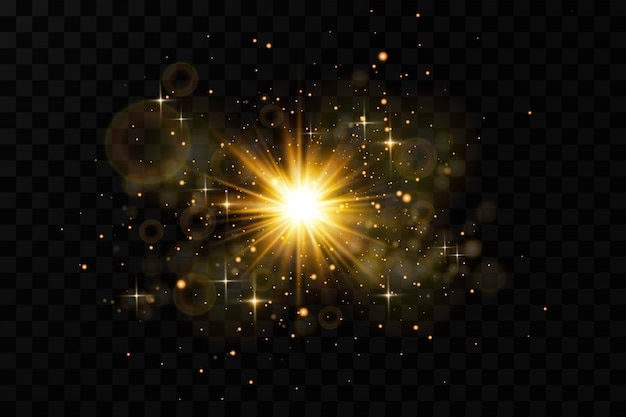 Premium Vector Glow Light Effect Starburst With Sparkles Background