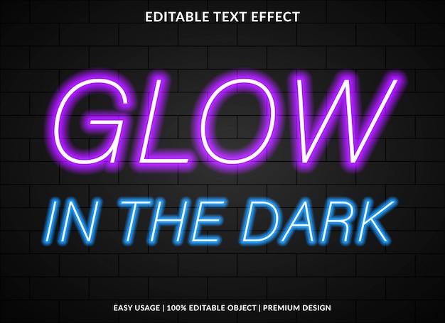 Premium Vector Glow Text Effect Template With Neon Light Style 7998