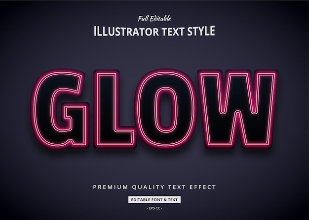 Premium Vector Glow Text Style Effect 8669