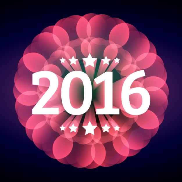 Glowing 2016 new year design