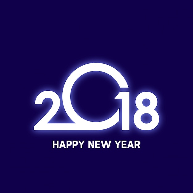 Download Free Vector | Glowing 2018 happy new year design