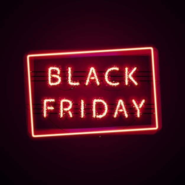 Glowing black friday with glitter | Premium Vector