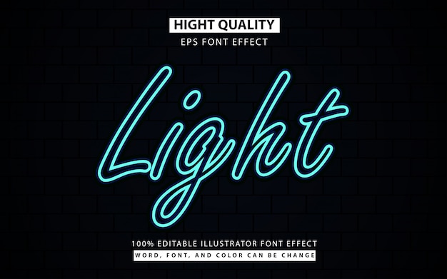 Premium Vector | Glowing blue neon light text style effect