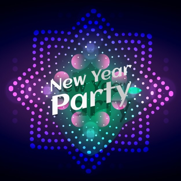 Glowing card of new year party