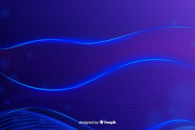 Glowing fractal grid wave background Free Vector