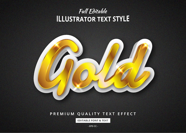 Premium Vector Glowing Gold Text Effect 