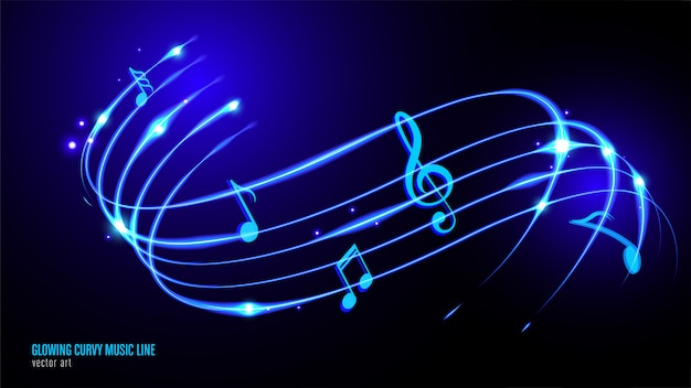 Download Glowing music keynote | Premium Vector