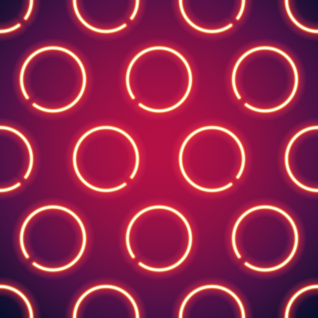 Premium Vector | Glowing neon circles seamless background