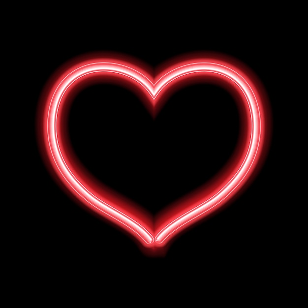 Glowing neon heart design for valentines day Vector | Free Download