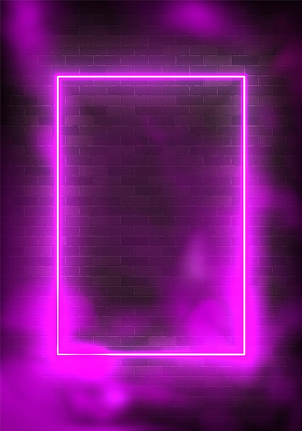 Premium Vector | Glowing rectangle neon illustration lighting frame ...